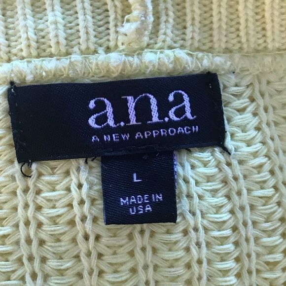 A.N.A BRIGHT YELLOW PERFORATED KNIT SWEATER - Picture 5 of 8